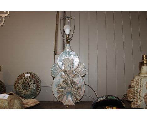 A Bernard Rooke pottery table lamp AF