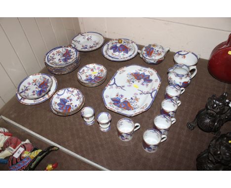 A Spode tobacco leaf cabbage patch design part tea and dinner service AF
