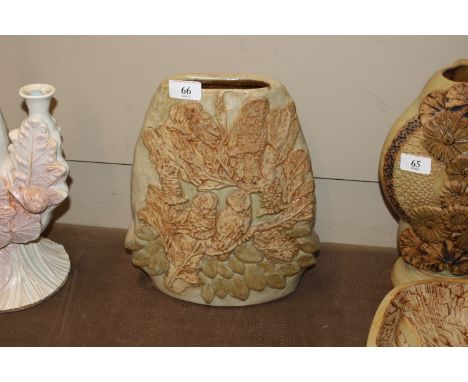 A Bernard Rooke vase decorated with owls