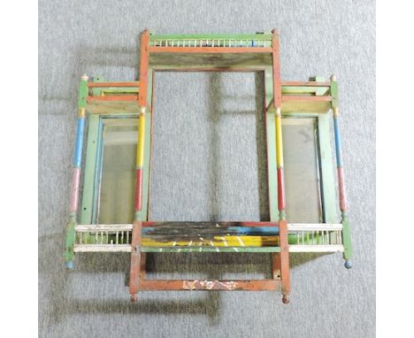 A painted mirror shelf, 75cm wide 