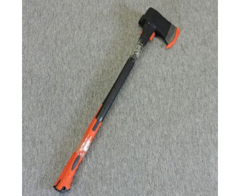 A fibreglass axe, together with a log splitter 