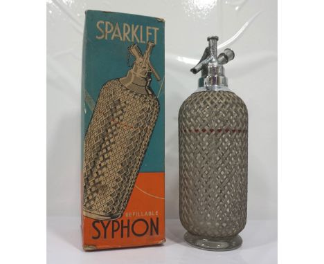 SPARKLET REFILLABLE SYPHONA stylish glass soda syphon from makers Sparklet.  Standard "D" Syphon in original box.  Chrome on 