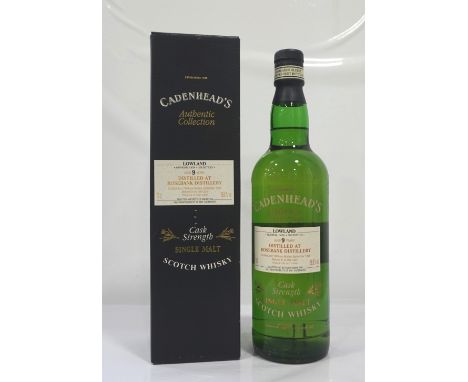 ROSEBANK 9YO CADENHEAD'S A rare bottling of the Rosebank 9 Year Old Single Malt Scotch Whisky.  70cl.  58.8% abv.  Distilled 