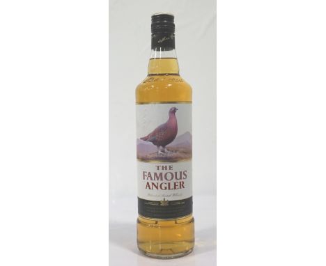 THE FAMOUS ANGLERA rare and unusual bottle of Famous Grouse Blended Scotch Whisky labelled as "The Famous Angler" and present