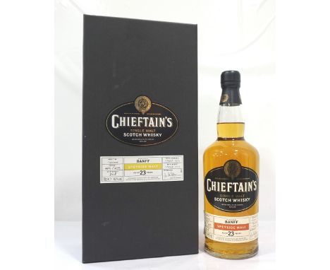 BANFF 23YO CHIEFTAIN'SA rare bottling of Banff 23 Year Old Single Malt Scotch Whisky from this silent distillery.  70cl.  46%