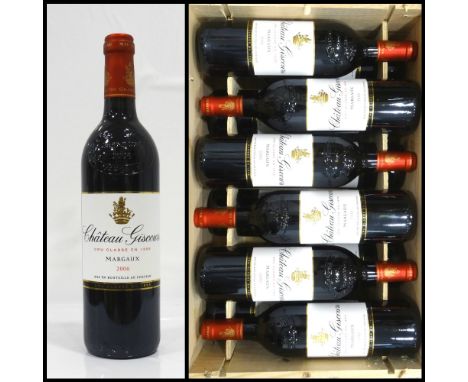 CHATEAU GISCOURS MARGAUX 2006A case of 12 bottles of Chateau Giscours Margaux 2006 Vintage.  750ml.  13% abv.  All with good 