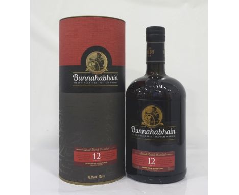 BUNNAHABHAIN 12YOA well presented bottle of the Bunnahabhain 12 Year Old Single Malt Scotch Whisky.  70cl.  46.3% abv.  In or