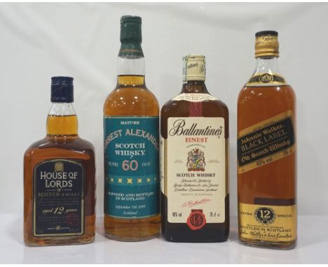 SELECTION OF FOUR BLENDSA variety of bottles of Blended Scotch Whisky.  Comprising: one JOHNNIE WALKER 12 YEAR OLD Blended Sc