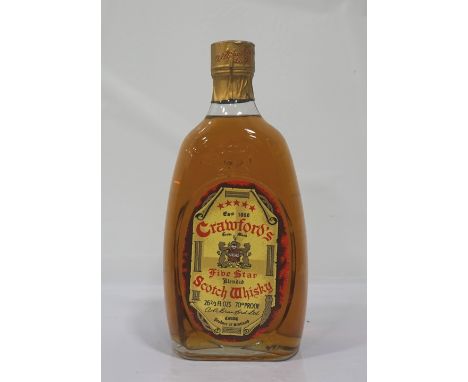 CRAWFORD'S FIVE STAR A nice older bottling of the Crawford's Five Star Blended Scotch Whisky.  26 2/3 Fl ozs.  70 proof.  Lev
