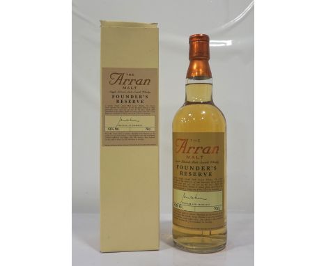 ARRAN FOUNDER'S RESERVE A nice bottle of the Arran Founder's Reserve Single Malt Scotch Whisky.  70cl.  43% abv.  Great to th