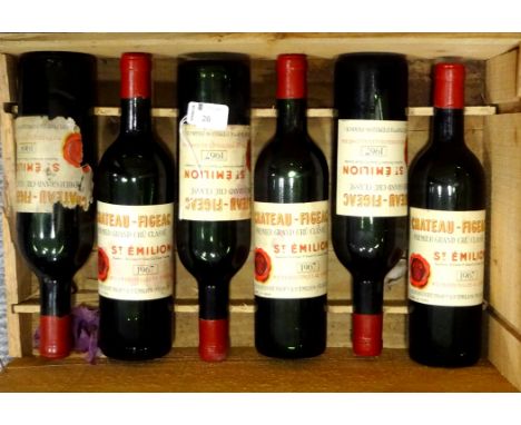 SIX BOTTLES OF CHATEAU-FIGEAC VINTAGE BORDEAUXA selection of Chateau-Figeac bottles from two Vintages.  Comprising: five bott