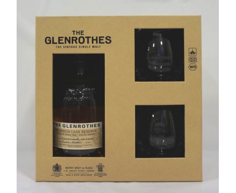 GLENROTHES BOURBON CASK RESERVE GIFT SETA bottle of the Glenrothes Bourbon Cask Reserve Single Malt Scotch Whisky.  700ml.  4