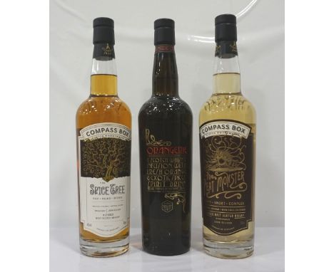 THREE BOTTLES OF COMPASS BOX WHISKYA selection of bottles, including: one bottle of Peat Monster Blended Scotch Whisky.  70cl