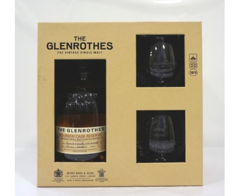 GLENROTHES BOURBON CASK RESERVE GIFT SETA bottle of the Glenrothes Bourbon Cask Reserve Single Malt Scotch Whisky.  700ml.  4