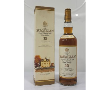 MACALLAN 10YOA well presented bottle of Macallan 10 Year Old Single Malt Scotch Whisky.  700ml.  40% abv.  Exclusively mature