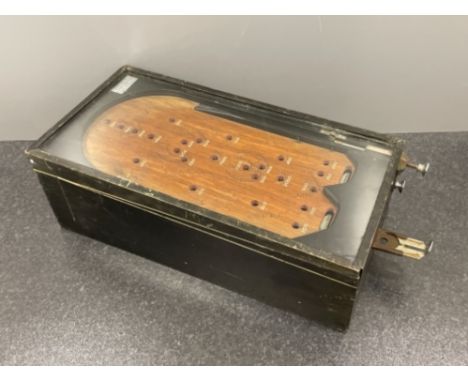 Official pin table bagatelle board game in glass case. Mills novelty Co, Chicago
