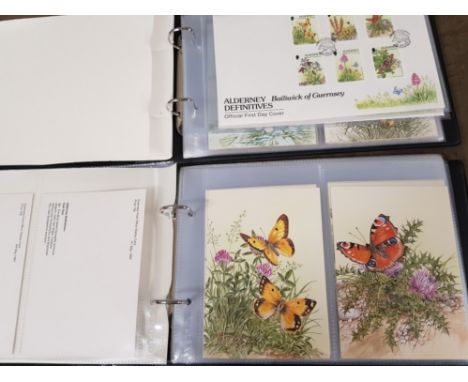 2 complete Alderney wildlife first day cover collections, vintage
