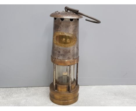 E.Thomas and Williams brass and metal miners lamp,  makers Aberdare