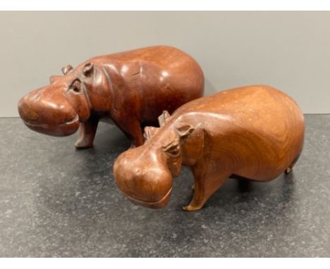 2 heavy carved wood Hippocampus figures