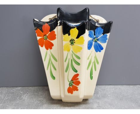 Vintage Arthur Wood wall pocket vase, handpainted 1950s