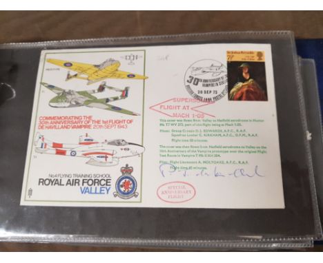 Album of RAF, royal air force first day covers, some signed by the veterans in question
