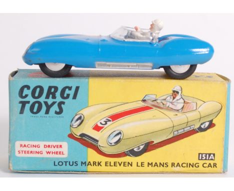 CORGI; An original vintage Corgi diecast model 151A Lotus Mark Eleven Le Mans (No. 3 Blue Variation)  racing car, in original