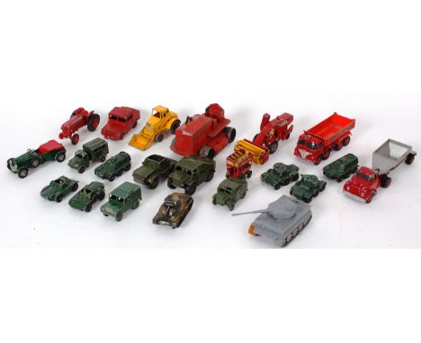 DIECAST; A collection of assorted vintage loose diecast to include mostly military themed Lesney diecast, along with a Benbro