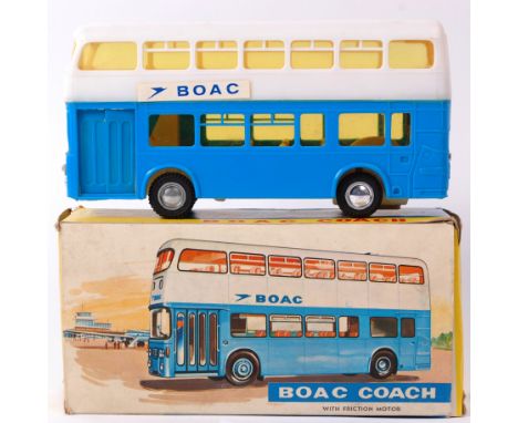 BUS; A rare vintage NFIC 3077 BOAC Coach with friction motor - plastic model bus, complete within the original box. In blue a