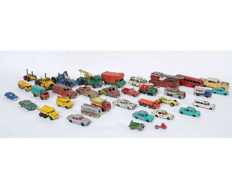 DIECAST; A mixed lot of assorted loose diecast models to include Lesney, Dinky, Timpo and Corgi etc. Models to include Fire E