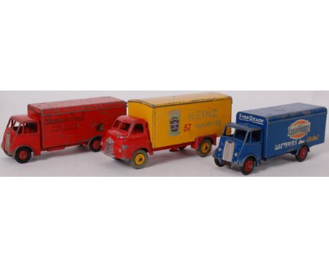 DINKY; A collection of 3x vintage Dinky diecast advertising model lorries; 918 Supertoys Ever Ready, 514 Slumberland and 923 