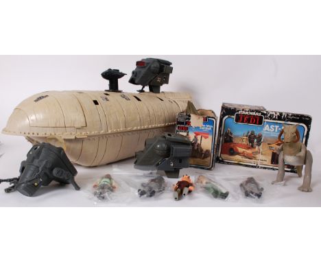STAR WARS; A collection of vintage original Star Wars toys to include Troop Carrier, 2x boxed ships and a selection of loose 