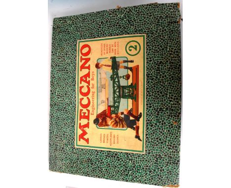 MECCANO; An original vintage Meccano Set No. 2 appearing largely complete within the original box (including tins), along wit