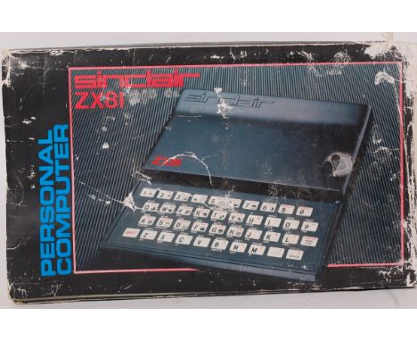 SINCLAIR ZX81; An original 1980 Sinclair ZX81 computer console. Complete within the original box, with power lead and instruc