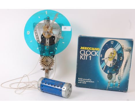 MECCANO; An unusual vintage Meccano Clock Kit 1 set within original box, the model being partially made. Retaining original b