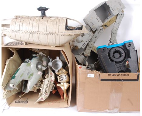 STAR WARS; A large quantity (2x boxes ) of assorted Kenner vintage Star Wars playsets being loose. Including AT AT Walkers, T