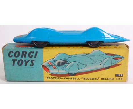 CORGI; An original vintage Corgi diecast model 153 Proteus Campbell Bluebird racing car. In original box.

(NOTE: From a priv