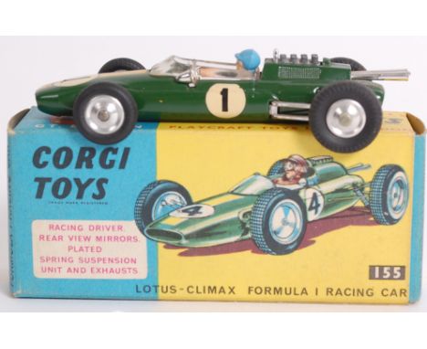 CORGI; An original vintage Corgi diecast model 155 Lotus Climax F1 racing car, in original box.

(NOTE: From a private collec