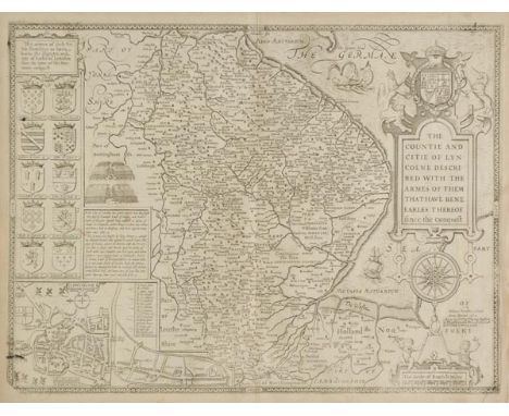 Lincolnshire. Speed (John), The Countie and Citie of Lyncolne described with the armes of them that have bene Earles thereof 