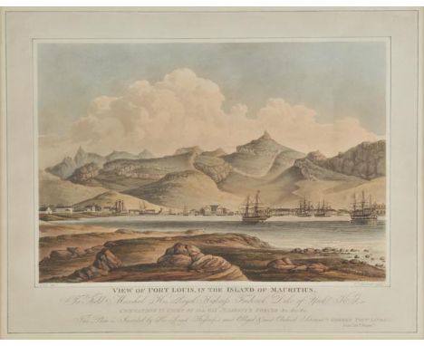 *Lindsay (George Topp). View of Port Louis, in the Island of Mauritius, circa 1810,  fine coloured aquatint by T. Sutherland 