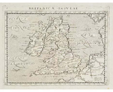 British Isles. Magini (Giovanni), Britanicae Insulae, [1597], uncoloured engraved map, 130 x 175 mm, together with Porcacchi 