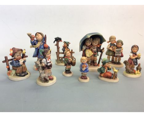 Ten Goebel Hummel figurines. IMPORTANT: Online viewing and bidding only. No in person collections, Mail Boxes Etc couriers ON