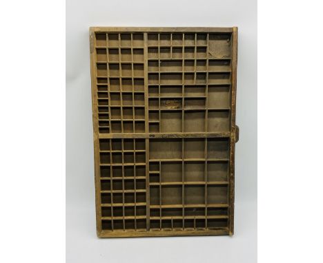 A vintage printers tray - overall size 64cm x 44cm