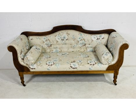 A William IV style two seater sofa with scroll ends - height 95cm, length 192cm, depth 64cm