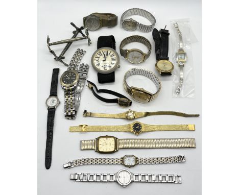 A collection of vintage watches including Citizen, Timex, Swatch etc.