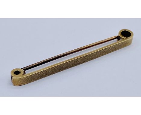 A 9ct gold bar brooch, weight 2.3g