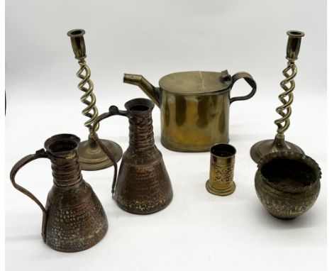 Sold at Auction: 3 Antique Wrought Iron, Brass Utensils 16 - 22 in. (40.6 -  55.9 cm.)