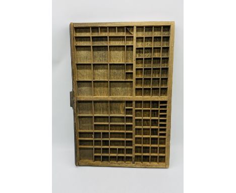 A vintage printers tray - overall size 64cm x 44cm