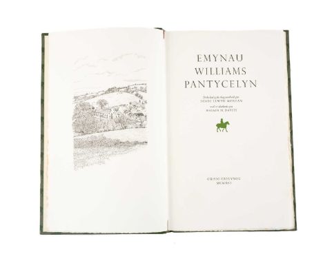 GWASG GREGYNOG: Emynau Williams Pantycelyn, preface by Derec Llwyd Morgan, illustrated by Rhiain Davies, 1991, engraved plate