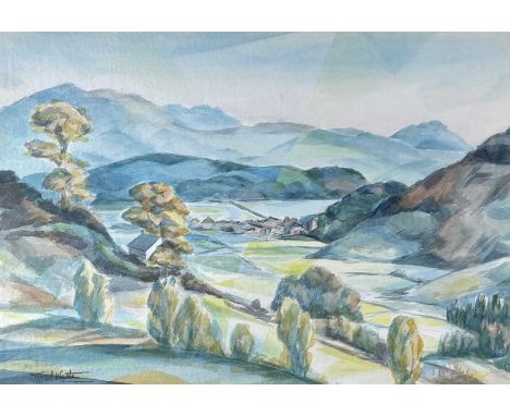 ‡ MERYL WATTS (British, lived / worked Wales 1910-1992) watercolour - entitled 'The Cob, Porthmadog', signed 37 x 53cms toget