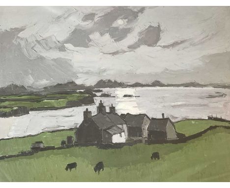 ‡ SIR KYFFIN WILLIAMS RA (Welsh 1918-2006) limited edition (85/150) lithograph - Penrhyn Du Farm, Ynys Mon (Anglesey) with We